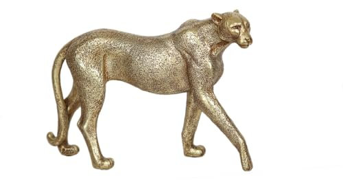 Romimex Dekofigur, goldfarben, Kunstharz, Leopard, 28 x 19 x 7 cm