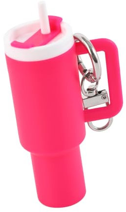 ANNSIXMARK Mini Tumbler Keychain for Stanley Cup, School Bag Key Ring or Lip Balm, Rose Red, 3 inches