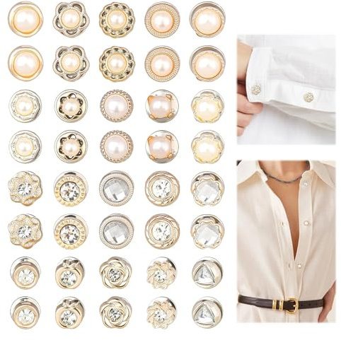 GUTERTOP 40 Stück Anstecker Pin, Brosche Ausschnitt Verkleinern, Abnehmbar Instant Knöpfe Ohne Nähen für Kleidung, Jean Kleidung, Strickjacken, DIY Dekoration