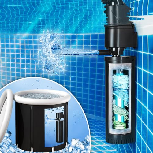 TARARIUM Kalttauchfilter mit 400 GPH für 100-800 Gal U-V Sanitär, Cold Pod Ice Bath Tub Filte, kleiner Poolfilter mit grüner Reinigungsmaschine Pool für kalte Pod Ice Bath Tub Whirlpool Wasser