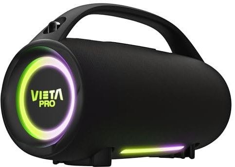 Vieta Pro Altavoz Bluetooth Potente de 100W, Impermeable con USB C, 15H Batería | Altavoz Bluetooth Grande Autoamplificado HiFi Portátil | Speaker Parlante TWS con bocina y Luces Mini Thunder 2