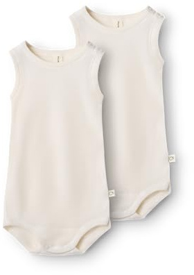 Dilling Baby Body ohne Ärmel aus Merinowolle (2er-Pack)