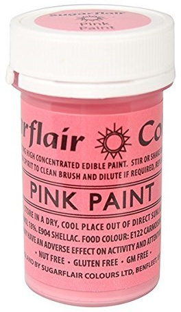 5 x Sugarflair Pink Edible Paint Cake Icing Matt Colour Sugarpaste Decorating