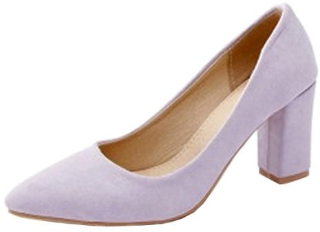 CHICMARK Damen Mode Pumps mit Blockabsatz Hochzeit & Arbeit Schuhe (Lila, 43)