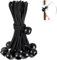 Tarpaulin Bungees Ball ,12 pcs Tie Down Cord Black Bungees Tarpaulin Trap Bungee Cord Trampoline