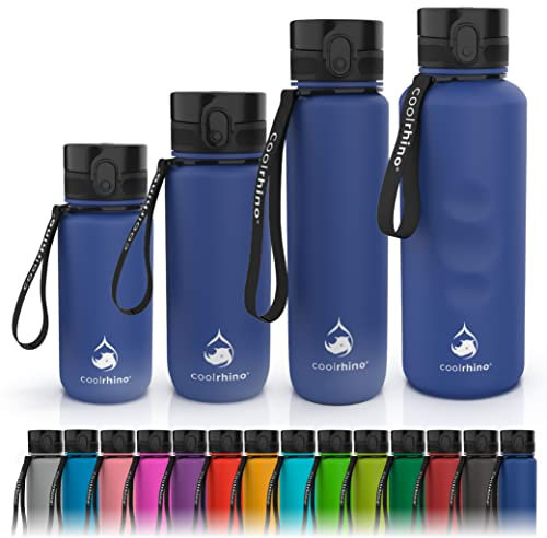 coolrhino Trinkflasche 1,5l für Sport, Outdoor, Schule, Fitness & Kinder - Wasserflasche auslaufsicher und Bpa frei - Flasche für Kohlensäure geeignet (Rhino darkblue, 1500ml)