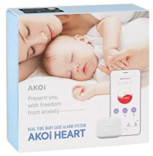 AKOi Heart Real Time Baby Care Alarm System - Breathing, Rollover & Diaper Monitor