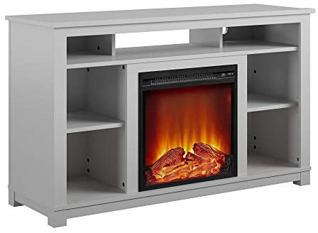 Ameriwood Home Edgewood Fireplace TV Mount for TVs up to 55 inches, Dove Grey