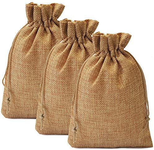 DAHI Jutesäckchen 25 stk Säckchen Kleine Geschenke für Hochzeit Verlobung Adventskalender (Dunkelbraun)