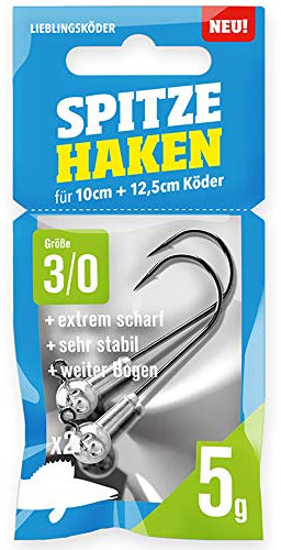 Lieblingsköder Spitze Haken 3/0-2 Jigköpfe, Gewicht:5g