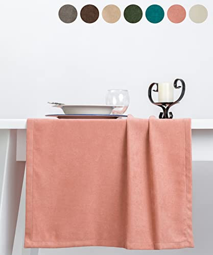 pamuq Tischläufer 48x160cm, samt, Rosa - abwaschbar & fleckenabweisend - Moderner schmaler Table Runner Läufer Tisch-Deko Tafeltuch Tischtuch Ostern