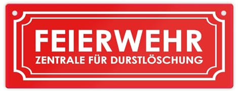 Metallschild mit Alkohol Spruch - Feierwehr Zentrale für Durstlöschung Für Feuerwehrmänner die gerne mal ein leckeres Bier trinken oder auf Dorffesten gerne die Korken knallen