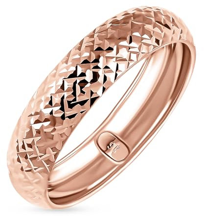 TJC ROYAL BALI COLLECTION 9ct Rose Gold Band Ring Elegant Gift for Women Size Q Solid Plain in Glossy Finish Metal Wt. 0.87 Grams