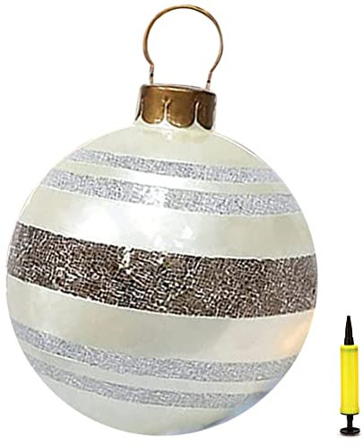 KKPLZZ Aufblasbare Weihnachtskugel Dekoration, 60cm Riesen Weihnachtskugeln Outdoor Decor Große Weihnachtskugeln Ornamente für Weihnachtsfeiertagsdekoration