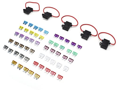 12 AWG Sicherungshalter In-Line ATO ATC Typ 1-40A 32VDC mit 55PCS Sicherungen für Standard Standard Blade