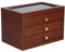 EVTSCAN 3 Lagen Holz Schmuckschatulle für Damen - Große Schmuckschatullen mit 3 Schubladen, Schmuckaufbewahrungsbox für Ringe, Ohrringe, Armbänder, Halsketten(Braun)