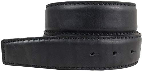 BELTINGER Gürtel aus Vollrindleder mit Naht 4 cm ohne Schnalle | Ledergürtel für Damen Herren 40mm | Bombierter Jeans-Gürtel | Schwarz 90cm