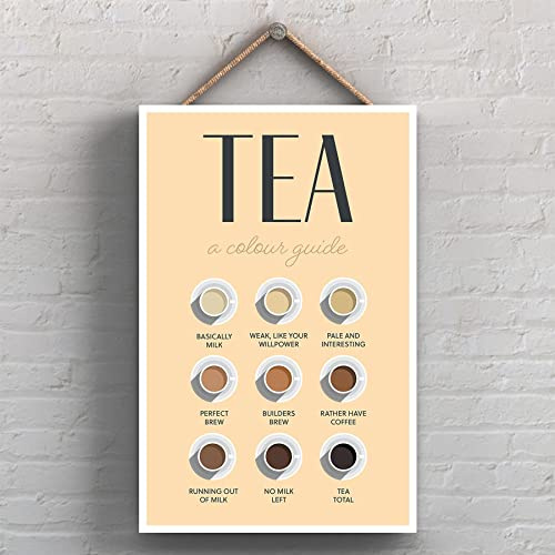 Global Designs Tea Colour Guide Kitchen Decorative Hanging Plaque Sign