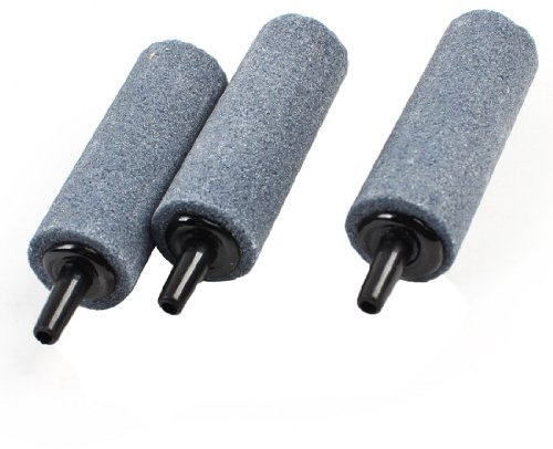 Ruilogod 3 pcs gris 19mm x 51mm cylindre mini à air bulle pour aquarium