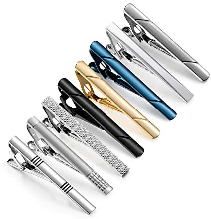 Wynameleri Klassische Krawattenklammern-Set für Herren, Happy Fathers Day 3PCs Navy Blue Silver-plated Messing personalisierte Krawattennadel Set