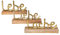 levandeo 3er Set Schriftzug Lache Liebe Lebe L22cm Metall Gold Mango Holz Deko Aufsteller Tischdeko Wohndekoration