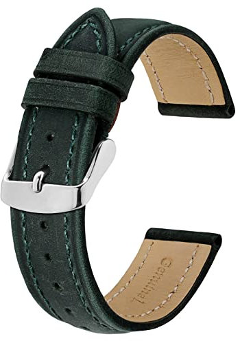 BISONSTRAP Uhrenarmband 22mm, Vintage Leder Ersatz Armband, Grün