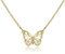 WANDA PLATA Schmetterlings Halskette Goldkette Vergoldet Sterlingsilber 925 Schmetterlings Halsband für Frau, Junges Mädchen, in Geschenkbox