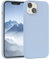 EAZY CASE Premium Silikon Handyhülle kompatibel mit iPhone 14, Slimcover mit Kameraschutz und Innenfutter, Silikonhülle, Schutzhülle, Bumper, Handy Case, Hülle, Softcase, Eisblau