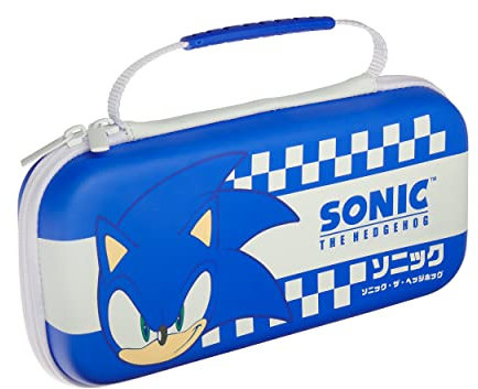Numskull Official Sonic The Hedhehog Hard Shell Travel Case for Nintendo Switch and OLED Model 2021 Console - Fits 10 Games and Switch Accessories