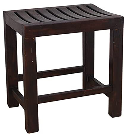 Collic Holzbadebad Badhocker Duschbank Bad Stuhl Dusche Bench Badezimmerhocker Bank, Praktischer Hocker/44 X 33 X 46Cm