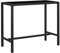 Homgoday Bartisch für den Außenbereich, Schwarz, 130 x 60 x 110 cm, Polyrattan und Glas, Couchtisch, Wohnzimmertisch, Tisch für Büro, Schlafzimmer, Garten
