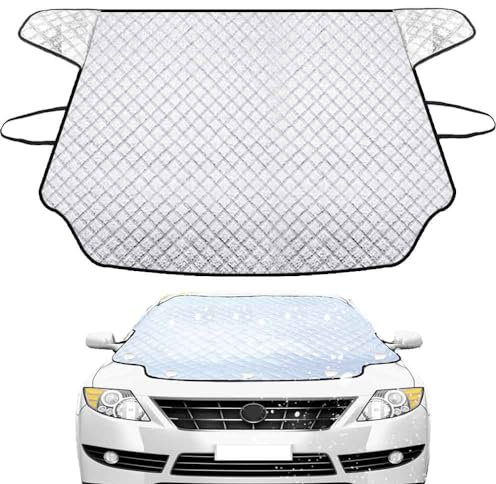 Copri Parabrezza Auto, 153 * 125CM Telo Parabrezza Antighiaccio Auto Invernale Telo Antigelo per Auto Protezione Parabrezza Magnetico per la Maggior Parte dei Veicoli