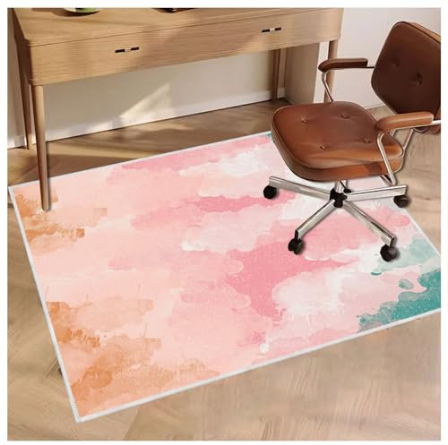 Office Chair Mat for Hard Floors, 4×5ft/48×60in Desk Chair Rug Protector for Rolling Chair, Computer Gaming Chair Mat, Carpet Mats for Home Office(Pink)