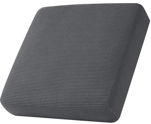 Sofa Sitzkissenbezug, Sofa Sitzkissenbezug Stretch, Elastischer Kissenbezüge, Husse Überzug Bezug Für Sofa Sitzkissen, rutschfest Stoff Tartan (Mittelgrau,Großer 1-Sitzer)