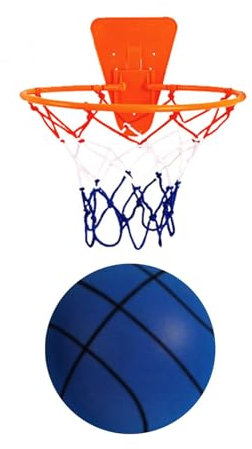 Eteslot Silent Basketball, lautloser Basketball, Mute Ball Basketball, Soft Basketball Indoor Mute Soft Foam Ball, Leichter Silent Basketball Für Heimspiele (mit Korb)