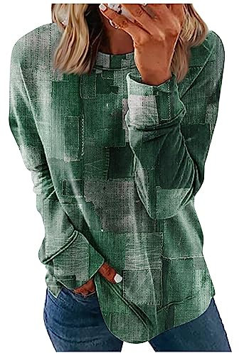 Damen Pullover Elegant Sweatshirt Damen Baumwolle Damen Hoodies Lounge Wear - Mantel Weihnachts Sweatshirt Damen Fashion Gutschein Fleecepullover Damen Jacke Damen（3-Dark Green,3XL）