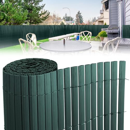 Izrielar PVC Sichtschutzmatte 180 x 800 cm, Sichtschutzzaun Gartenzaun mit Kabelbindern, Sichtschutz für Balkon Zaun, 3-Gewicht-Verstärkung, Balkonverkleidung, Gartenzaun, Grün