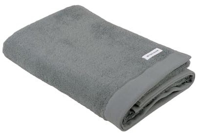 TOM TAILOR Duschtuch, 70x140 cm, 100% Baumwolle/ Frottier, mit zwei Aufhängern und Label mit Logo, COLOR BATH TOWEL Grau (Moody Grey)