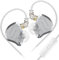 CNWUJASS KZ ZSN PRO 2 - Cuffie HiFi 1BA+1DD 2 Driver Monitor, Auricolari in-ear cablati, IEM IEM Ibrido Musica DJ con piastra frontale in acciaio inossidabile, cavo staccabile a 2 pin (argento, con