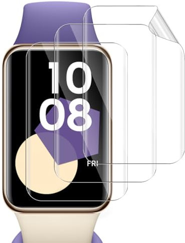 GEEMEE per Honor Band 10/Band 9/Band 8 Pellicola Protettiva, 3 Pezzi Non Vetro temperato? TPU Flessibile Copertura Completa Impermeabile e indossabile Protezione Schermo