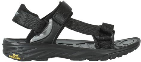 HI-TEC - Sandalias Deportivas Hombre Verano ULA RAFT | Sandalias Trekking Hombre, Senderismo, Punta Abierta | Ligeras, Cómodas, Ideales para Exterior, Montaña, Playa | Black/Silver, 45