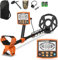 Tooomplus Metal detector, metal detector per adulti e bambini, profondità di rilevamento da 25,4 cm, bobina di ricerca impermeabile IP68 con chip DSP avanzato per rilevamento dell'oro, 5 modalità