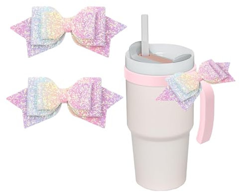 kapitomanio Stanley Cup Charms Accessories, 2pcs Handle Bow for Stanley Tumbler, Simple Modern Water Bottle Decorations