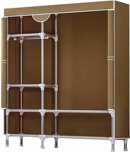 Einfacher Schlafzimmer-Kleiderschrank, multifunktionaler Klappschrank, tragbarer Kleiderschrank, Aufbewahrungsorganisator, Metallgitter-Aufbewahrungseinheit, 167 x 122 x 44 cm (Größe: 167 x