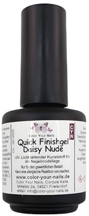 5ml Quick Finishgel Daisy Milchig Rose farbenes Glanzgel, Versiegler ohne Schwitzschicht. Hochglänzender UV-Top Coat, Glossgel in Pinselflasche