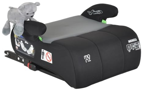 Moni Kindersitz, Sitzerhöhung Monza i-Size (125-150cm) Gruppe 3, Kuscheltier, Farbe:grau