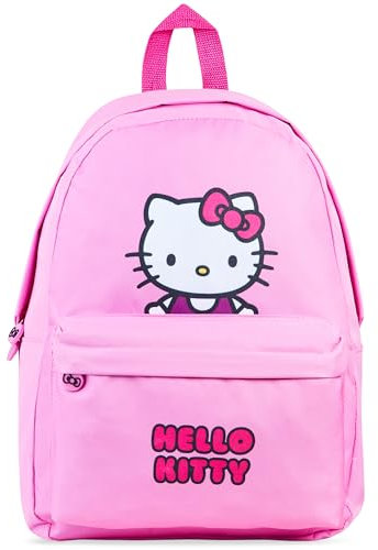 Hello Kitty Mädchen Rucksack mit Fronttasche & verstellbaren Trägern, Kinderrucksack - Geschenke für Mädchen