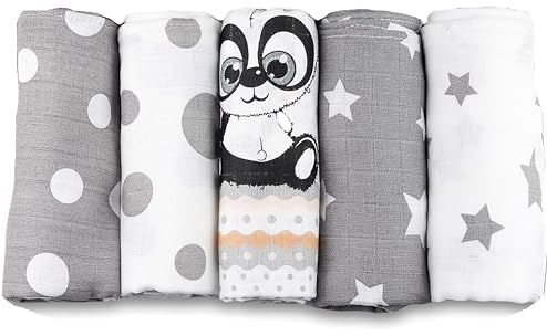 FENSILO Mulltücher Baby|Spucktücher Baby|Mullwindeln|5er Pack|70x80cm|C1-10002