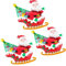 Nikolaus Luftballon, 3 PCS Weihnachtsmann Schlitten Folienballon, Weihnachtsmann-Ballon-Set, Folienballon Weihnachten, Folienballon Weihnachtsmann, Luftballons für Weihnachtliche Partys (B)
