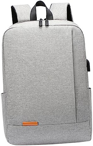 Holibanna 1pc Usb Interface Casual Backpack Unisex Laptop Bag for Students Shoulder Straps Durable Daypack Grey